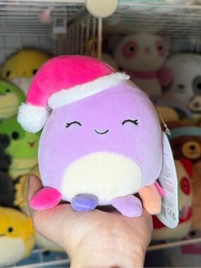 Squishmallows Beula the Holiday Octopus with Pink Hat 4" Stuffed Plush